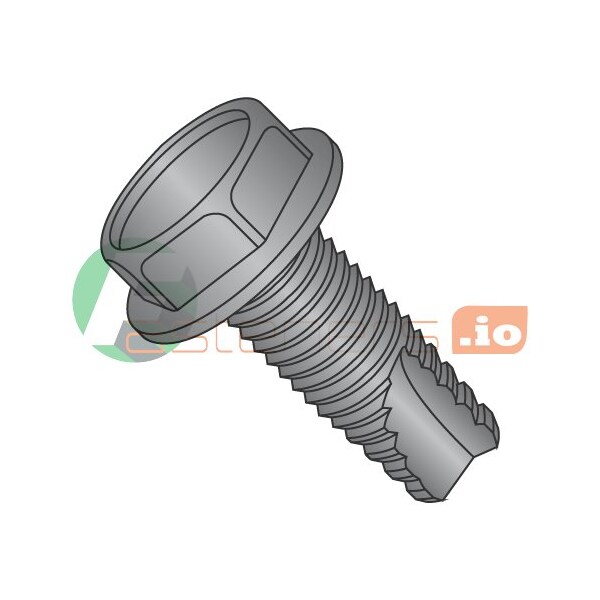 Newport Fasteners Thread Cutting Screw, 1/4"-20 x 3/4 in, Black Oxide Steel Hex Head Hex Drive, 2500 PK 359652 - main